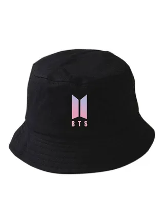 BTS Printed Fisherman Hat Black/Pink/Blue 