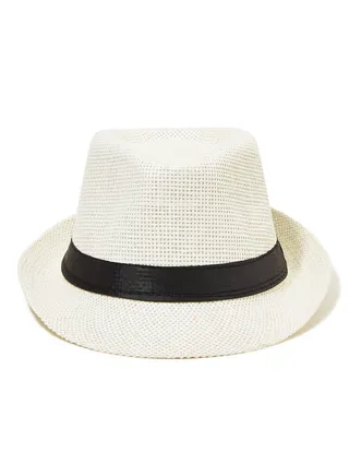 Summer Beach Sun Hat White/Black 