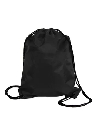 Nylon Drawstring Outdoor Backpack Black 