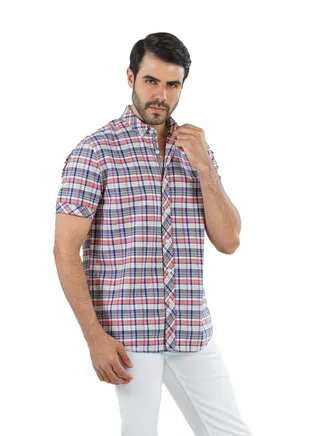 Men's Shirt- cotton - Color Taupe/ MULTI COLOR 