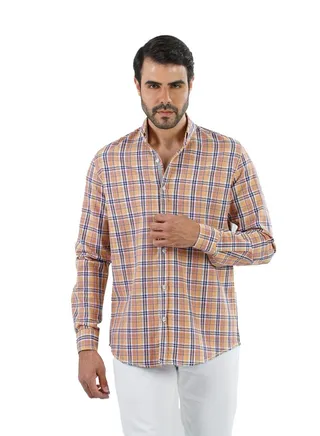 Men's Shirt- cotton - Color Caffee  /Multicolor 