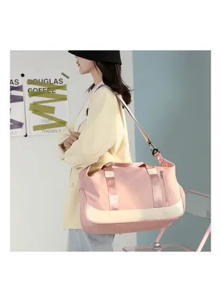 حقيبة دافل رياضية مضادة للماء بتصميم عصري للكتف مناسبة لصالة الألعاب الرياضية مزوده بمكان مخصص للحذاء روز 