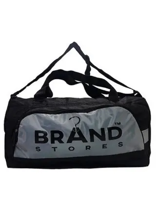 Brand Stores Large Gym Bag- 50 Cm- Shoe Compartment - Grey & Black 
