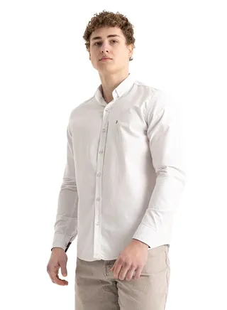 Shirt Men's, Stylish, Oxford Cotton , White , Multicolor 