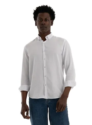 Shirt, Men's  Stylish Soft And Flexible, Pique White 