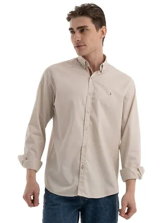 Shirt Men's, Stylish,  Cotton , Beige 