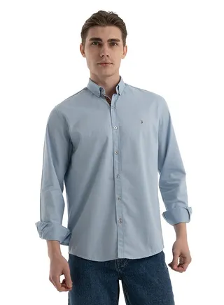 Shirt Men's, Stylish,  Cotton , Baby Blue 