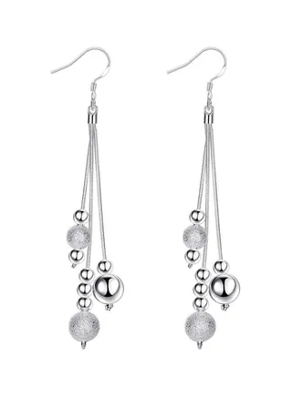 Silver Water Drop Dangle Earrings 