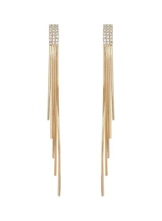 Rhinestone Arc Square Geometric Dangle Earrings 