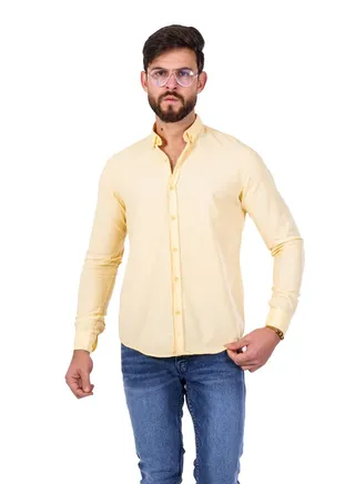 Men's  Shirt- cotton - Color Yellow 