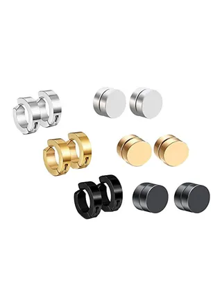 6-Pair Clip On And Hoop Earrings Set 