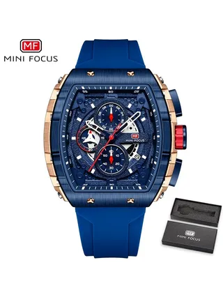 Watches For Men Luminous Water Resistant Sports Watch With Silicone Strap - Blue 