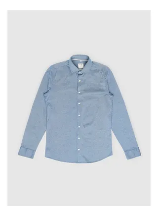 Collared Neck Long Sleeve Plain/Basic Shirt 