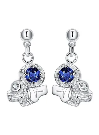 Art Geometry Stone Studded Dangle Earrings 