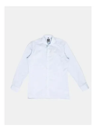 Collared Neck Long Sleeve Plain/Basic Shirt 