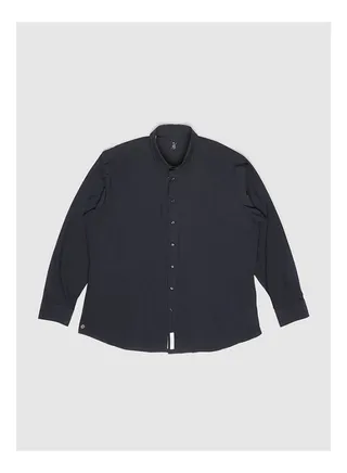 Collared Neck Long Sleeve Plain/Basic Shirt 