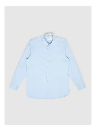 Collared Neck Long Sleeve Plain/Basic Shirt 