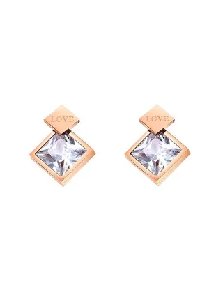 Women's Stainless Steel Rose Gold Earrings - LC.E.01292.480 