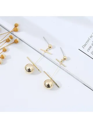 Simple Style Geometry Long Dangle Metal Earrings 