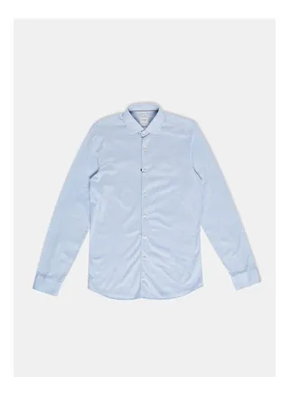 Collared Neck Long Sleeve Plain/Basic Shirt 