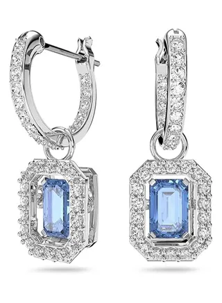 SWAROVSKl Blue Crystal Earrings With Charming Details 