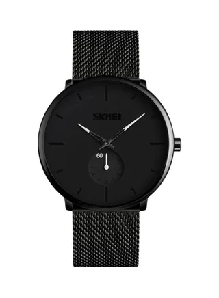 Men's Water Resistant Metal Analog Watch 9185 - 39 mm - Black 