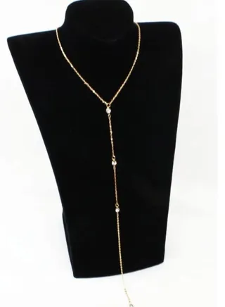 Long necklace with gold chain 