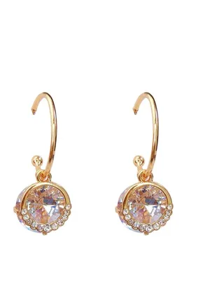 925 Silver Zircon Fashion Diamond Studded C-Shaped Earrings 