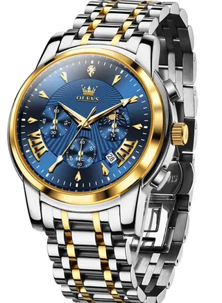 Watches For Men Stainless Steel Quartz Water Resistant Watch Gold&Silver 