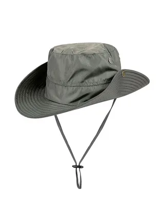 Solid Patterned Sun Hat Grey 