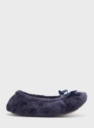 Ladies Velour Ballet With Matching Bow 