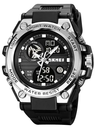 Watch for Men Sports Water Resistant Analog Digital Watch PU Strap 52mm Black 2031 