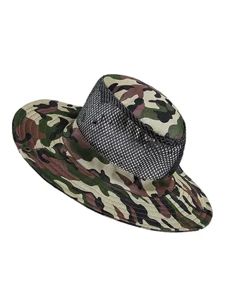 Camouflage Patterned Sun Protection Mountaineering Hat Multicolour 
