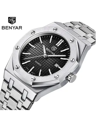 Watches for Men Watch Luxury Stainless Steel Quartz Waterproof Watch 5156 
