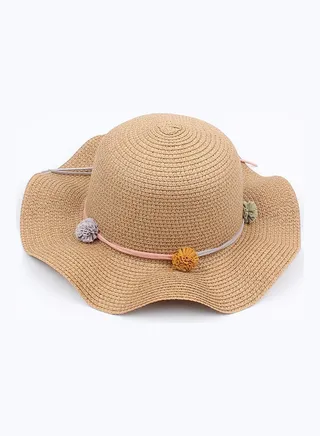 Summer Wide Brim Casual Foldable Beach Hats Coffee 