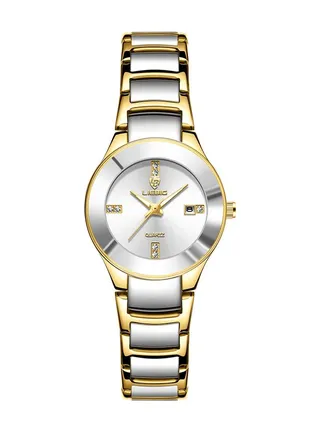 Watch for Women Fashion Waterproof Quartz Stainless Steel Analog Watch Golden 1034 