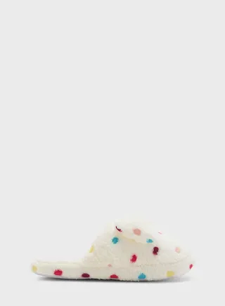 Polka Dot Bedrrom Slipper With Bow 