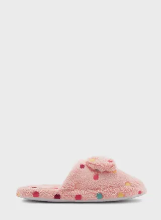 Polka Dot Bedrrom Slipper With Bow 