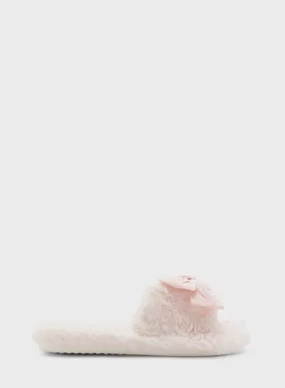Fluffy Bedroom Slipper With Bow