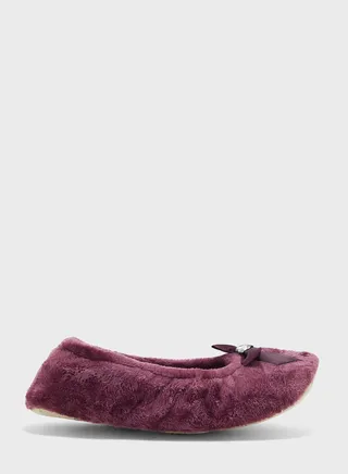 Ladies Velour Ballet With Matching Bow 