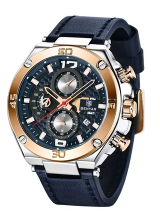 Watches for Men Watch Quartz Luxury Leather Waterproof Chronograph Watch 5151 