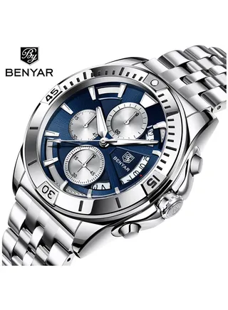 Watches for Men Luxury Stainless Steel Quartz Water Resistant Watch 5180WTBU 