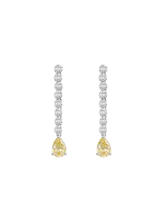 Yellow Zircon Dangle Earrings for Women Gift for Wife 