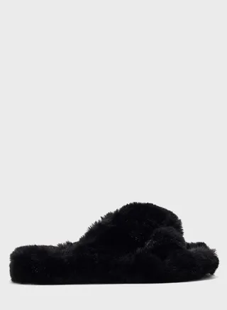 Crossover Fluffy Bedroom Slipper