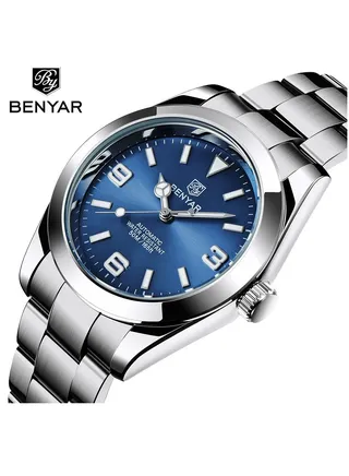Watches for Men Luxury Stainless Steel Quartz Water Resistant Watch 5177 