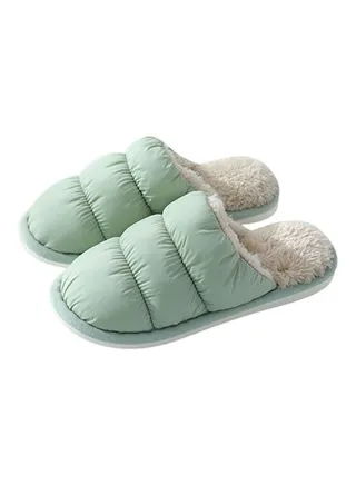 Cotton Bedroom Slippers Green 
