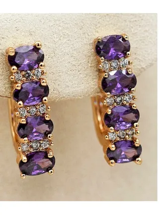 Elegant 18k Gold Plated Cubic Zirconia Earrings 