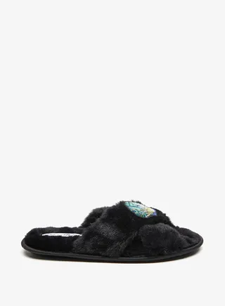 Womens Sequin Embellished Cross Strap Bedroom Slides 