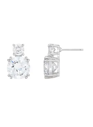 The Flawless Collection - Clear Round Meghan Drop Earrings 