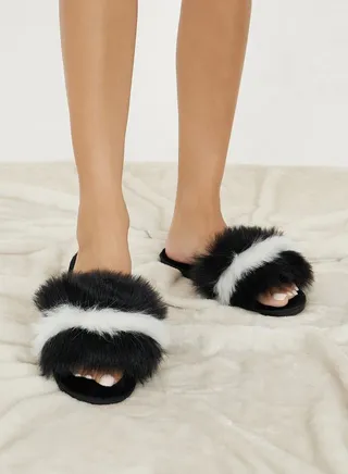 Faux Fur Fluff Bedroom Slippers